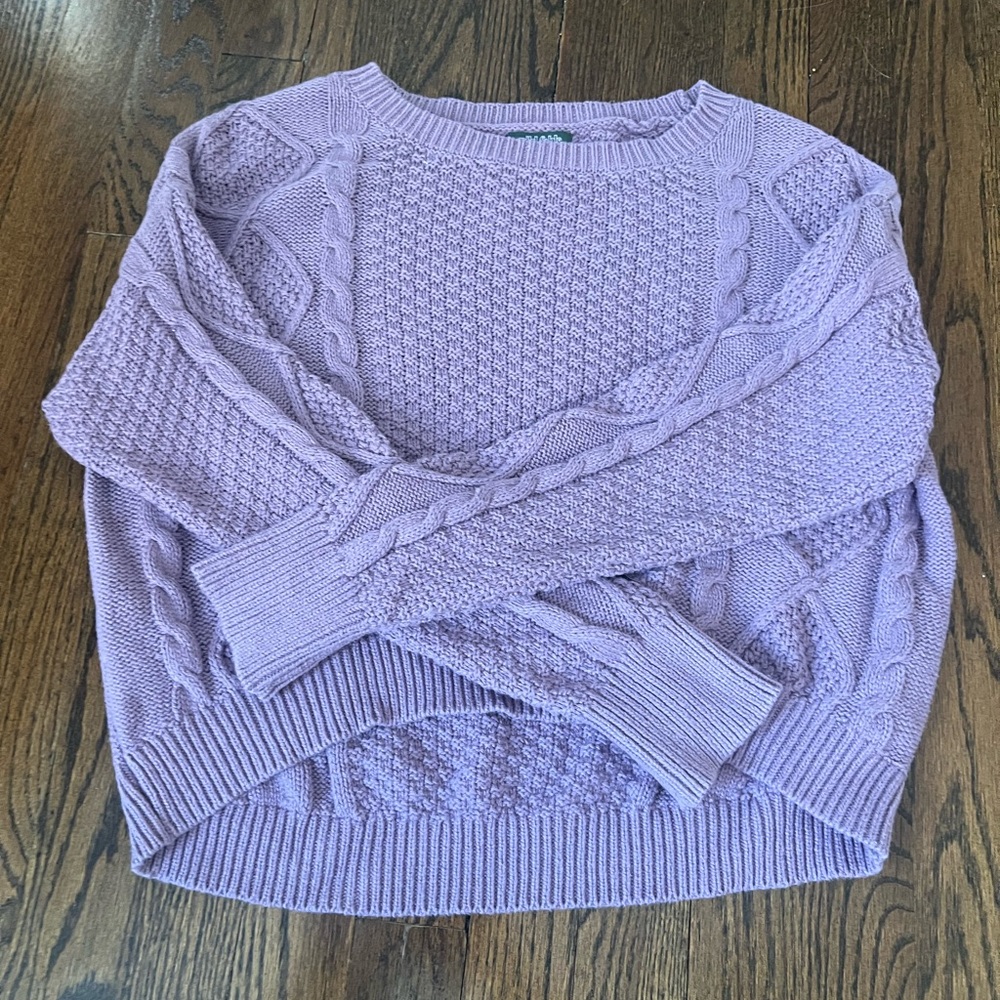 Wild Fable Lilac Cable Knit Sweater